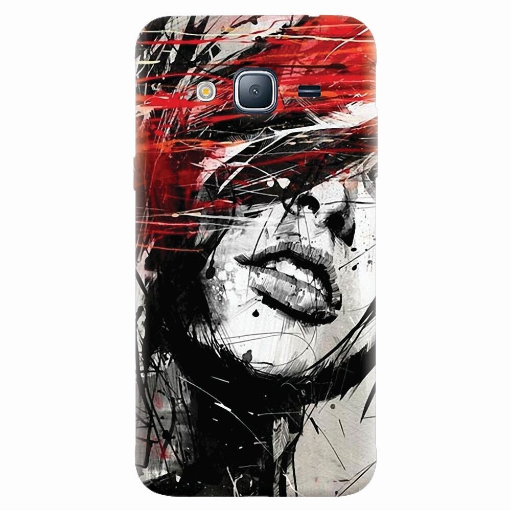 Husa silicon pentru Samsung Galaxy J5 2015, Byroglyphics Woman Drawing