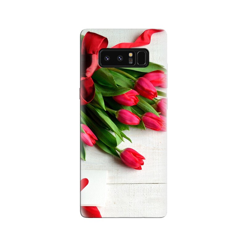 Husa Samsung Note 8 Tulips On Wooden Background