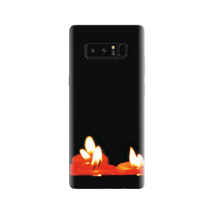 Husa din silicon compatibila cu Samsung Galaxy Note 8 - model Shhubh Deepawali With Diya Nice