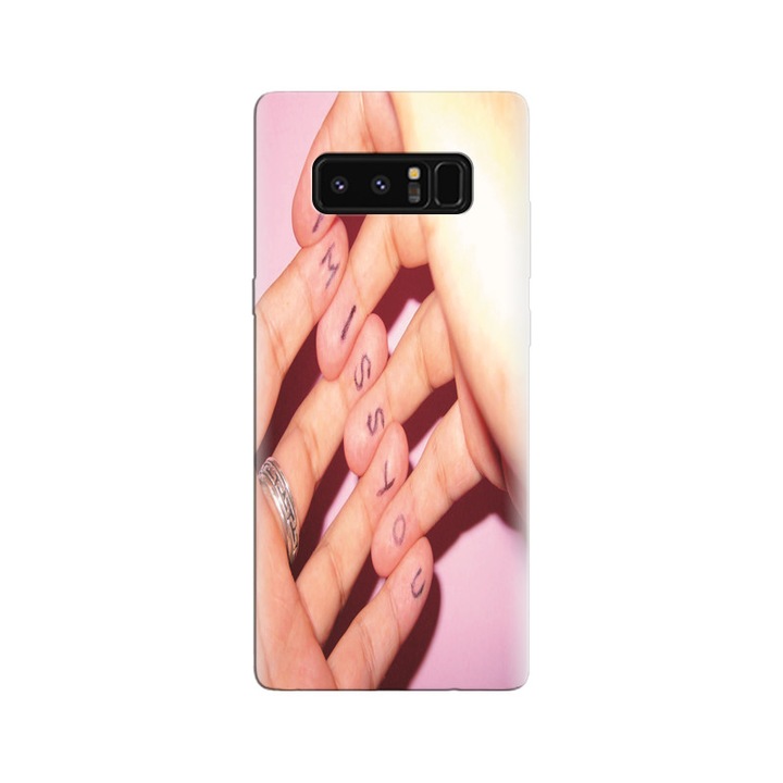 Szilikon borítás kompatibilis a Samsung Galaxy Note 8 modellel – az I Miss You Writing On Fingers modellel