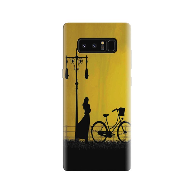 Husa Samsung Note 8 Girl With Cycle At Evening High Definition Photos