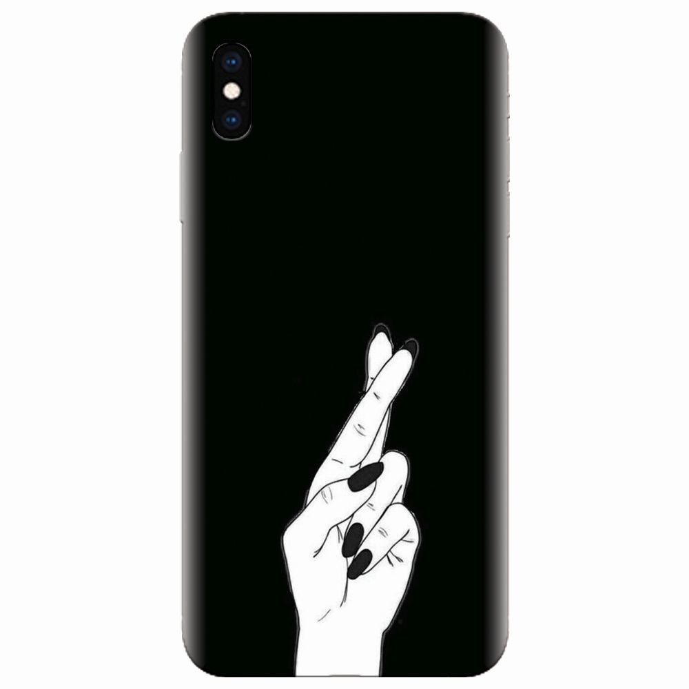 Husa silicon pentru Apple Iphone XS Max, Finger Cross