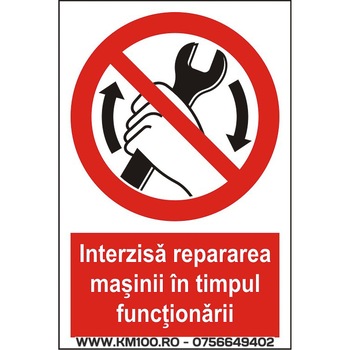 Indicator A5, Interzisa repararea masinii in timpul functionarii! Indicator A5, Interzisa repararea masinii in timpul functionarii!