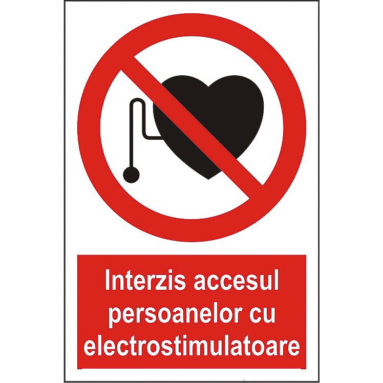 Indicator A4, Interzis accesul persoanelor cu electrostimulatoare!