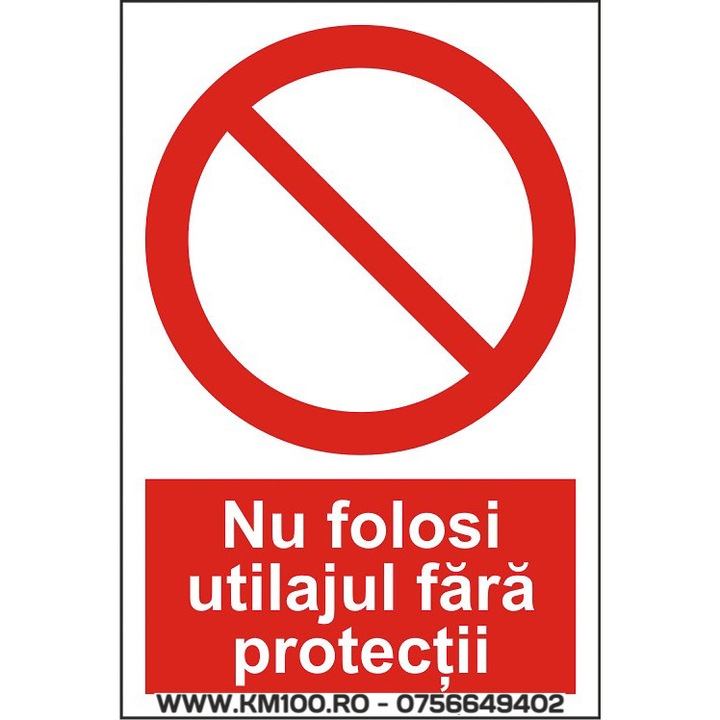 Indicator A5, Nu folosi utilajul fara protectii!