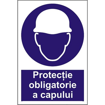 Indicator A4, Protectie obligatorie a capului! Indicator A4, Protectie obligatorie a capului!