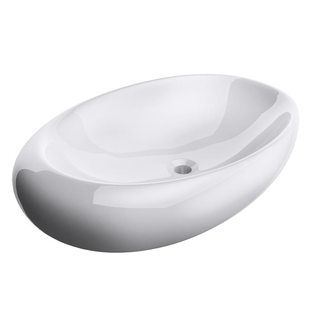 Lavoar Ego 488A, ceramica sanitara, montaj pe blat, 69x39 cm