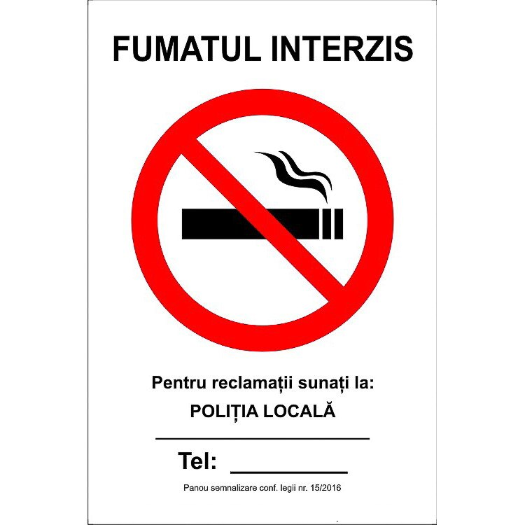 Indicator A4, Fumatul interzis(3)!