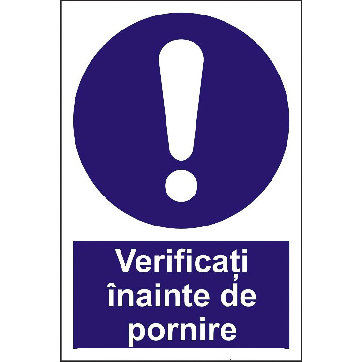 Indicator A5, Verificati inainte de pornire!