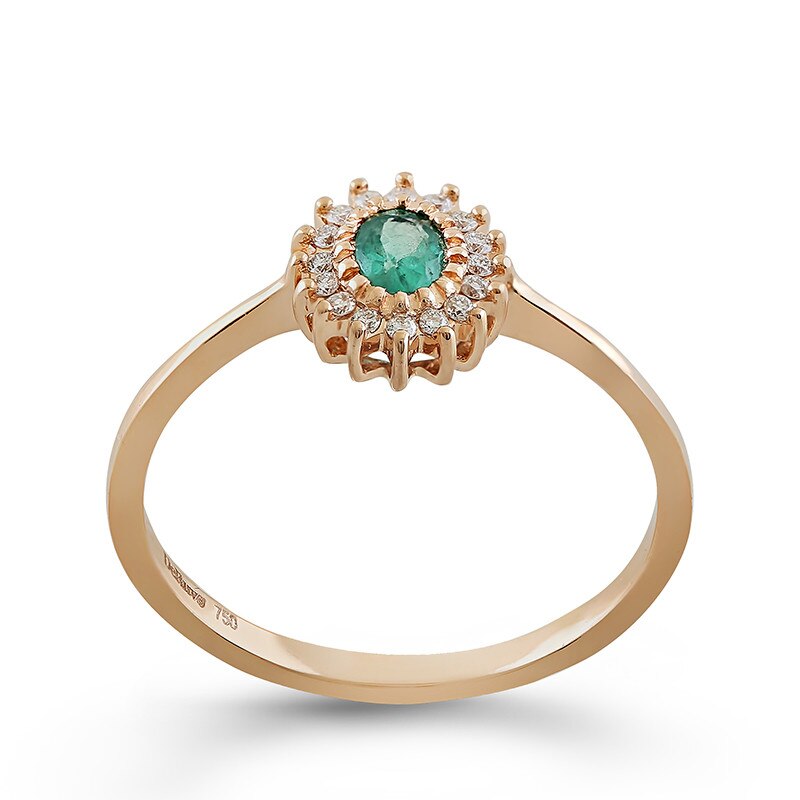 Inel Deruvo Aur 18k Diamante, Smarald, 52 R7795E-R
