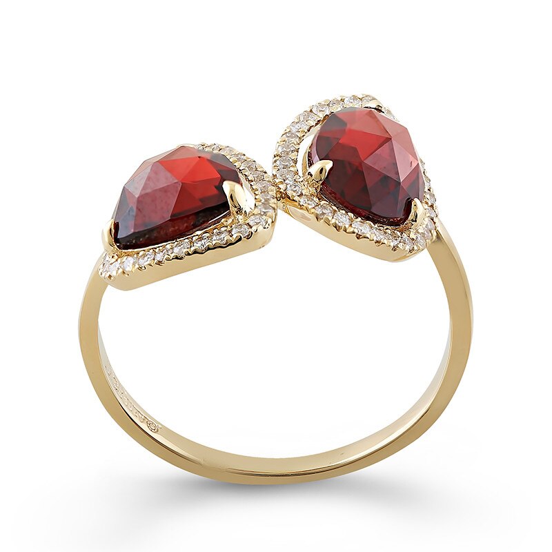 Inel Deruvo Aur 18k Diamante, Granate, 54 R36114-Y