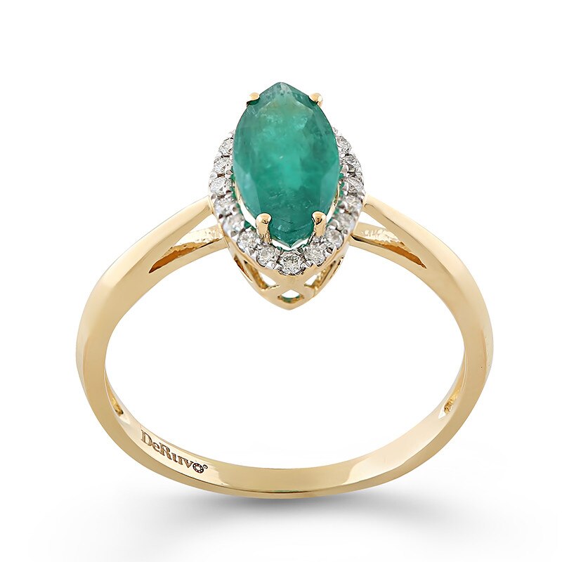 Inel Deruvo Aur 18k Diamante, Smarald, 54 R31610-Y