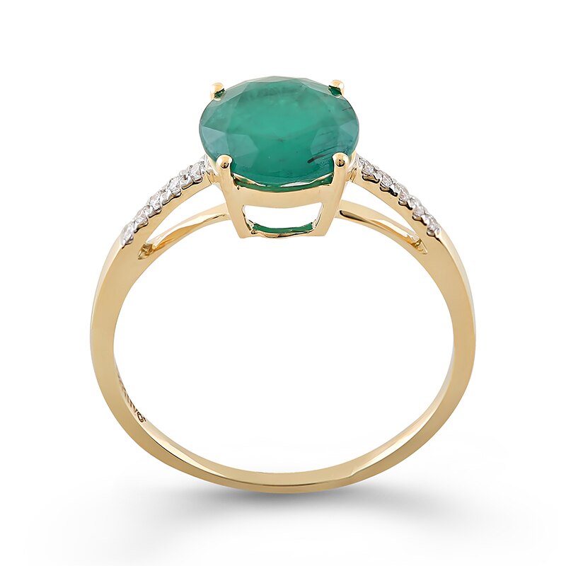 Inel Deruvo Aur 18k Diamante, Smarald, 54 R30201-EMDY
