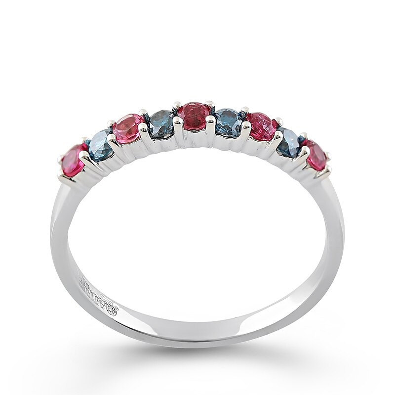 Inel Deruvo Aur 18k Diamante Albastre, Rubine, 51 R36004-W