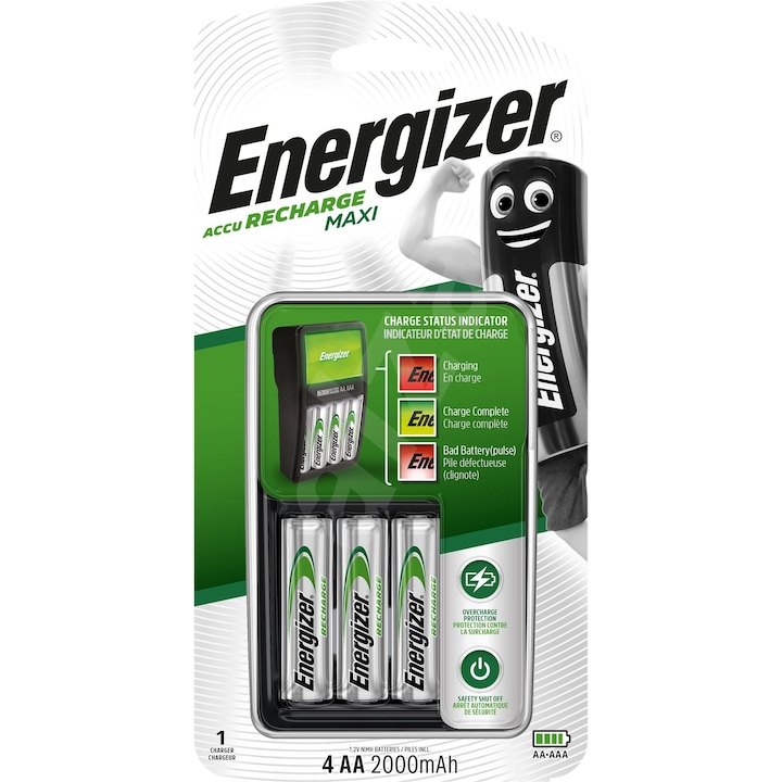 Energizer Maxi töltő és 4 darab 2000mAh AA akkumulátor szett