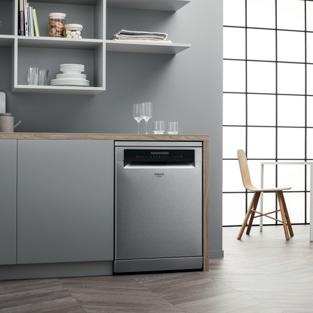 Masina de spalat vase Hotpoint HFP 4O22 WG X, 14 seturi, 10 programe, 60 cm, Clasa A++, Inox