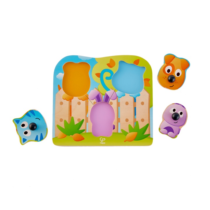 Дървен пъзел за бебета HAPE Животни