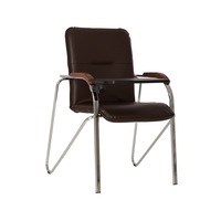 Scaun vizitator SAMBA Wood cu masuta rabatabila, Wenge piele ecologica