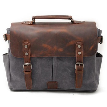 Geanta de umar dama URBAN BAG Zvolen Gri din piele naturala si material textil impermeabil pentru femei Geanta de umar dama URBAN BAG Zvolen Gri din piele naturala si material textil impermeabil pentru femei