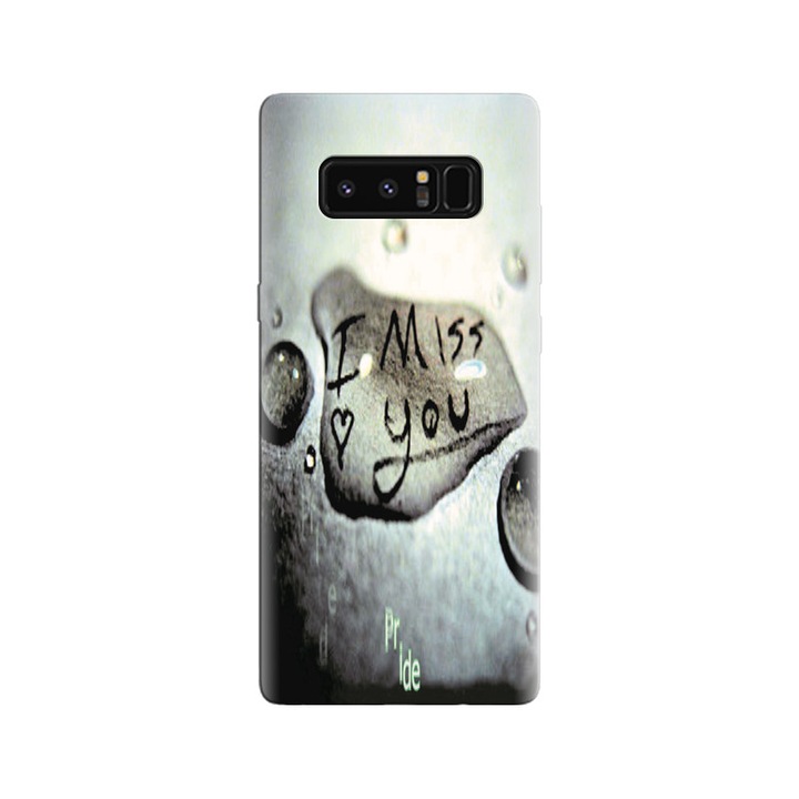 Силиконов капак, съвместим със Samsung Galaxy Note 8 - модел I Miss U Write In Drop Of Water Hqs
