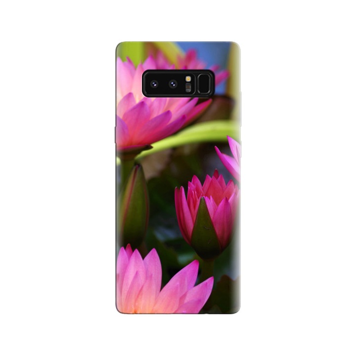 Силиконов калъф, съвместим с Samsung Galaxy Note 8 - модел Water Lilies