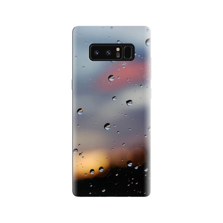 Силиконов калъф, съвместим с модел Samsung Galaxy Note 8 - Water Drops Glass Bokeh