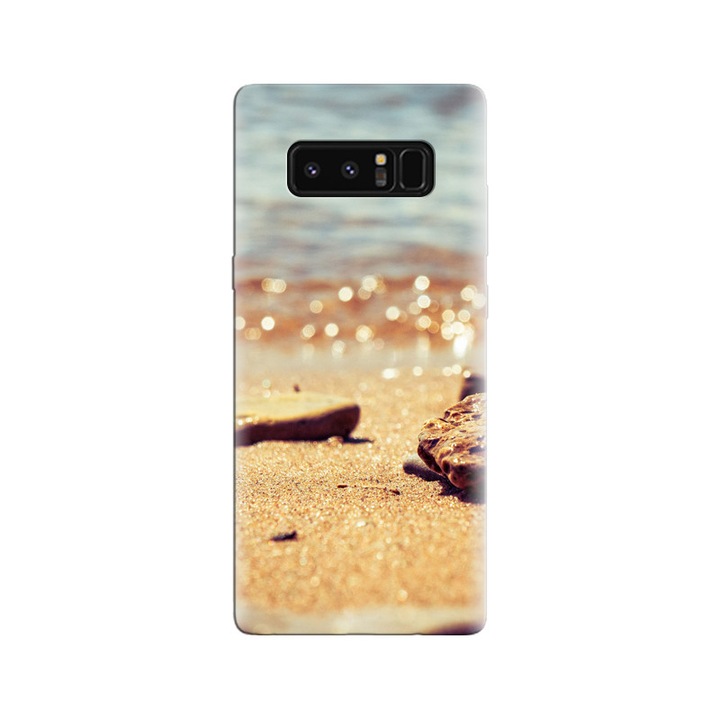 Силиконов калъф, съвместим с модел Samsung Galaxy Note 8 - Macro Beach Bokeh Water Rocks Summer