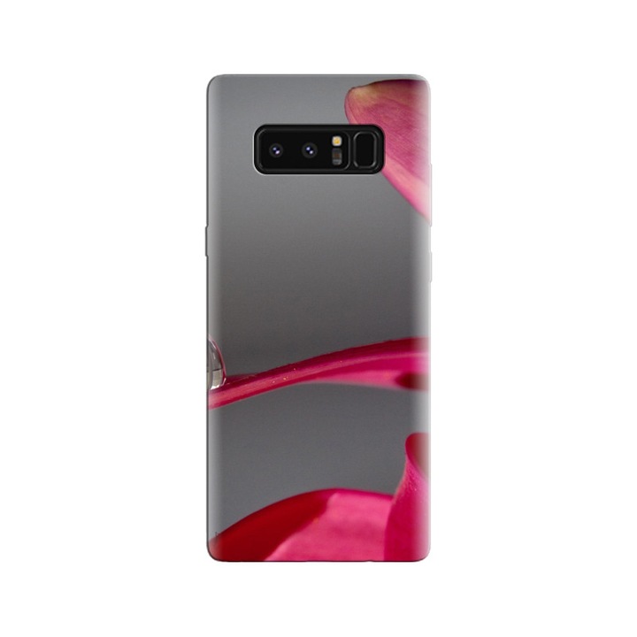 Силиконов капак, съвместим с модел Samsung Galaxy Note 8 - Macro Water Drop Pink Petal