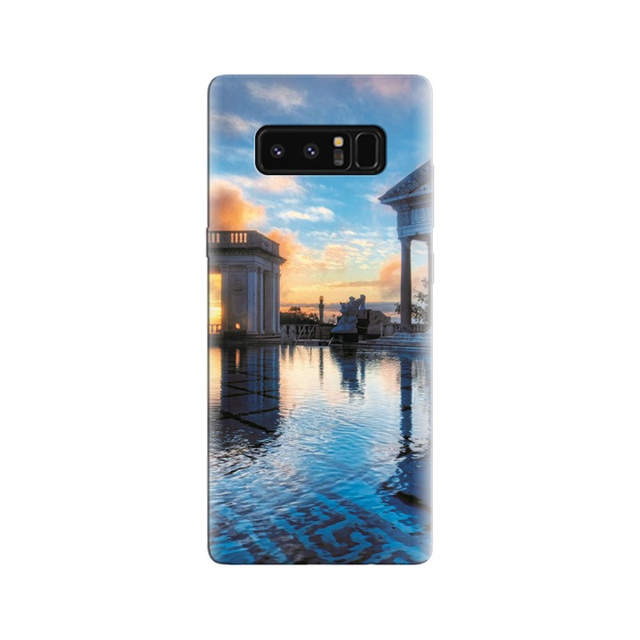 Силиконов калъф, съвместим с модел Samsung Galaxy Note 8 - Water Architecture Atractive Building Background