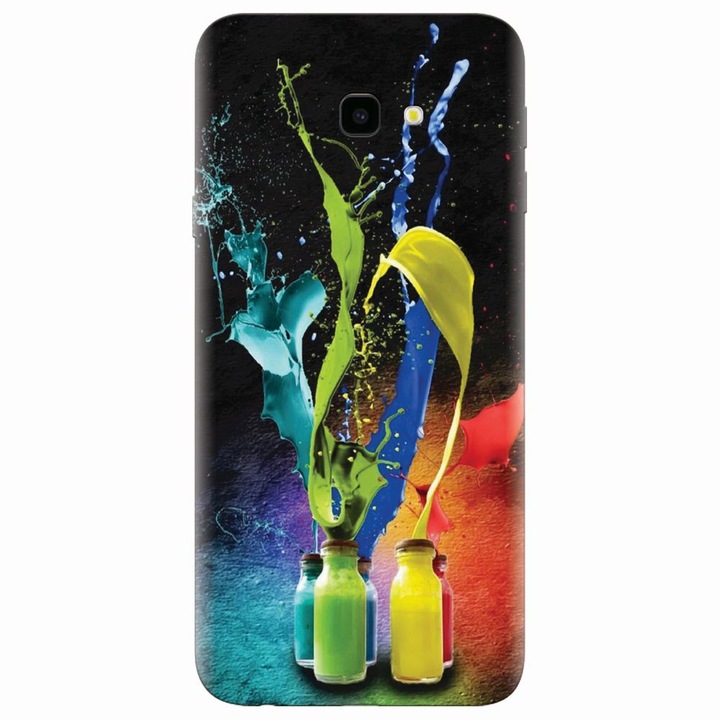 Husa silicon pentru Samsung Galaxy J4 Plus, Abstract Color Bottles Splash