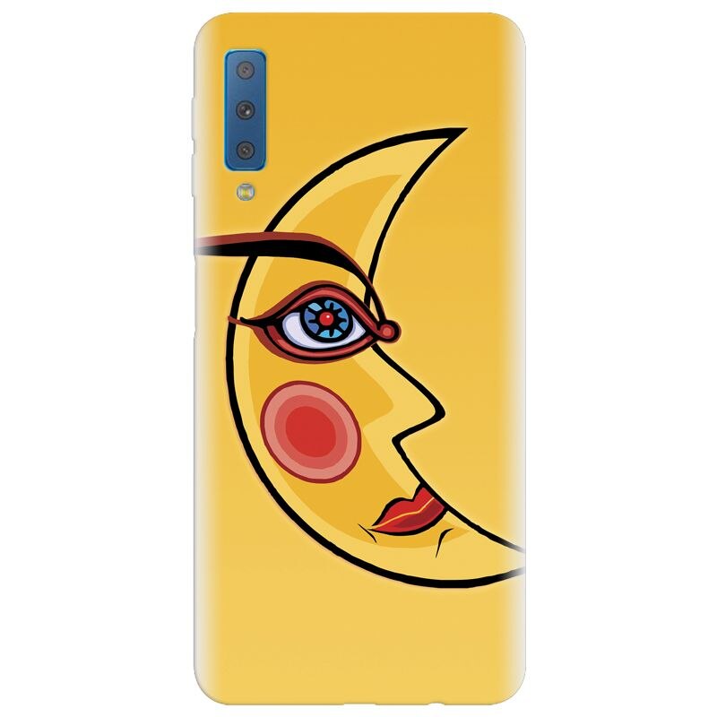 Husa silicon pentru Samsung Galaxy A7 2018, Yellow Moon