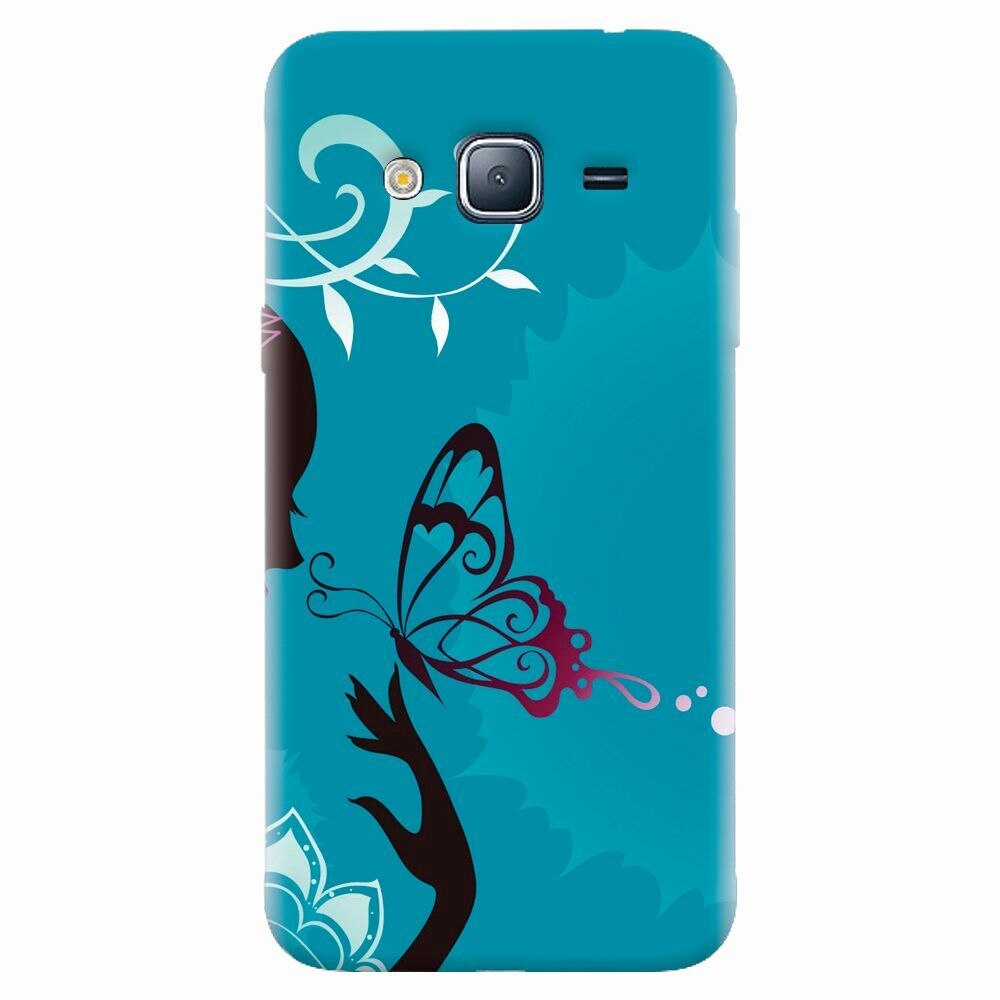 Husa silicon pentru Samsung Galaxy J7 2015, Blue Butterfly