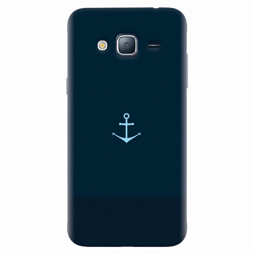 Husa silicon pentru Samsung Galaxy J5 2015, Blue Navy Anchor Illustration Flat