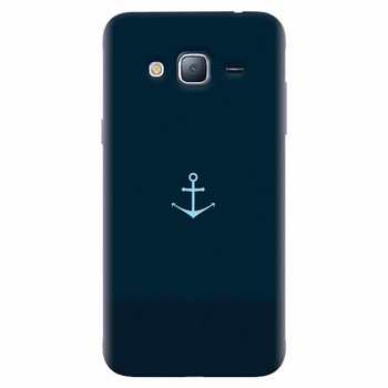 Husa silicon pentru Samsung Galaxy J7 2015, Blue Navy Anchor Illustration Flat Husa silicon pentru Samsung Galaxy J7 2015, Blue Navy Anchor Illustration Flat