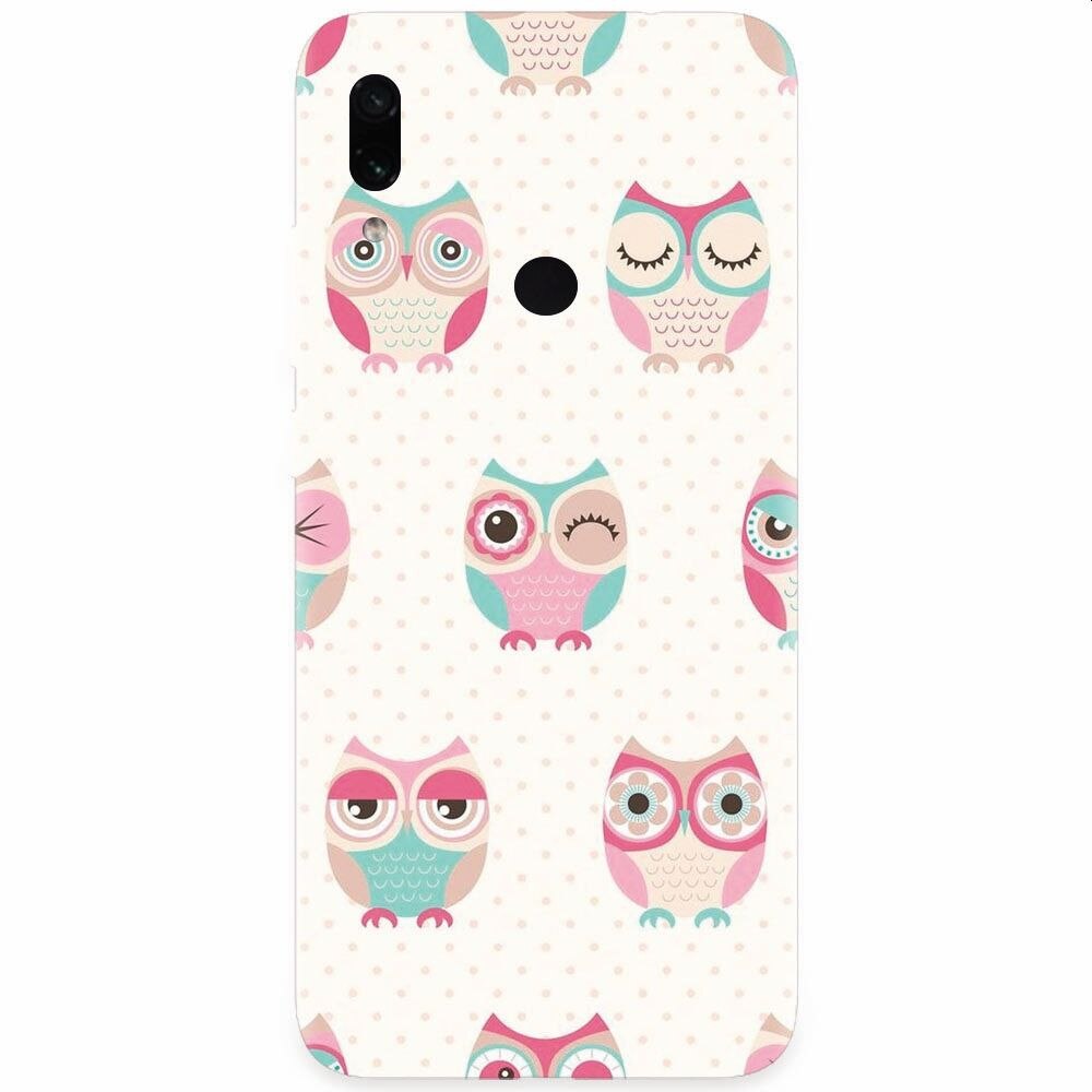 Husa silicon pentru Xiaomi Redmi Note 7, Owl Pattern