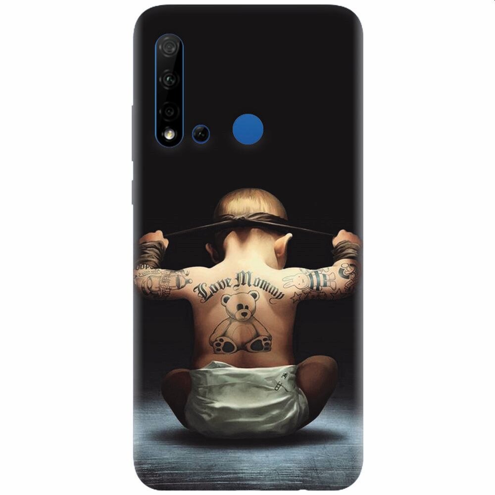 Husa silicon pentru Huawei P20 Lite (2019), Body Builder Cute Baby Tattoo