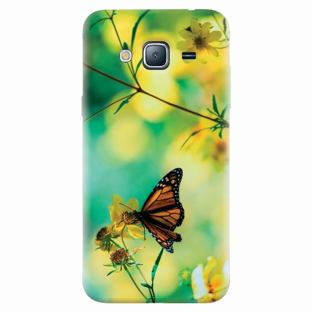 Husa silicon pentru Samsung Galaxy J7 2015, Butterfly