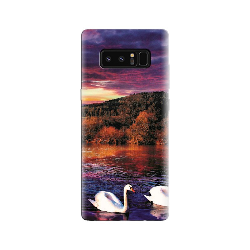 Husa Samsung Note 8 White Beautiful Duck Couple Swim In Pond