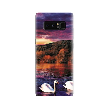 Husa Samsung Note 8 White Beautiful Duck Couple Swim In Pond Husa Samsung Note 8 White Beautiful Duck Couple Swim In Pond