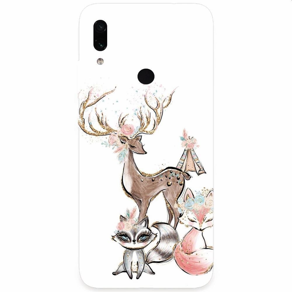 Husa silicon pentru Xiaomi Redmi Note 7, Foxs And Deer