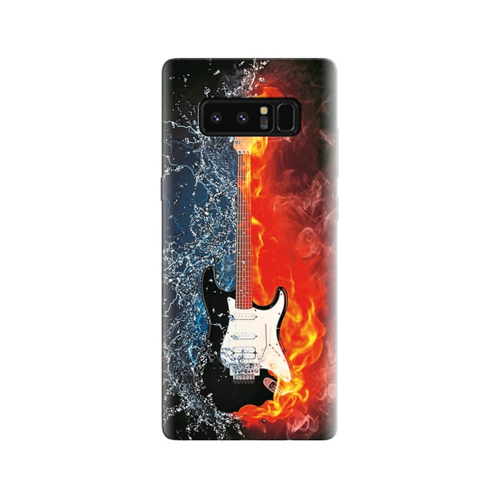 Силиконов калъф, съвместим с модел Samsung Galaxy Note 8 - Water And Fire Guitar Backgrounds