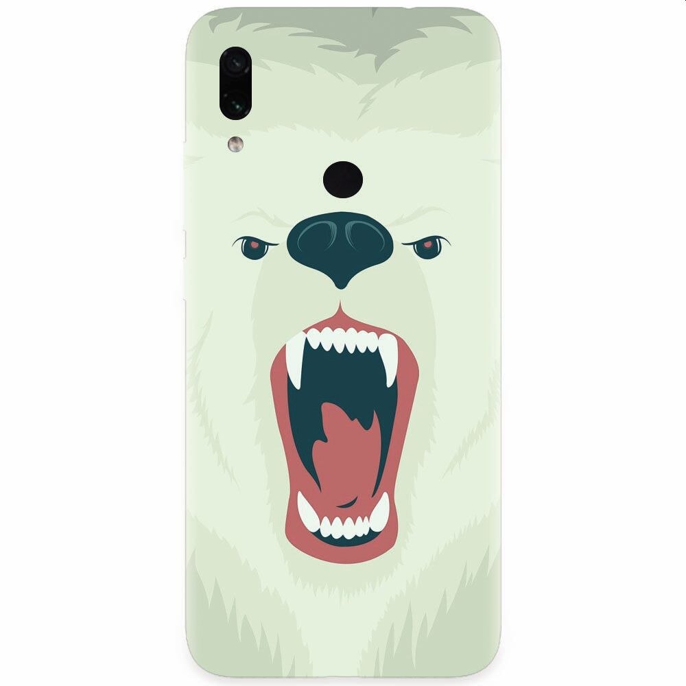 Husa silicon pentru Xiaomi Redmi Note 7, Fierce Polar Bear Winter