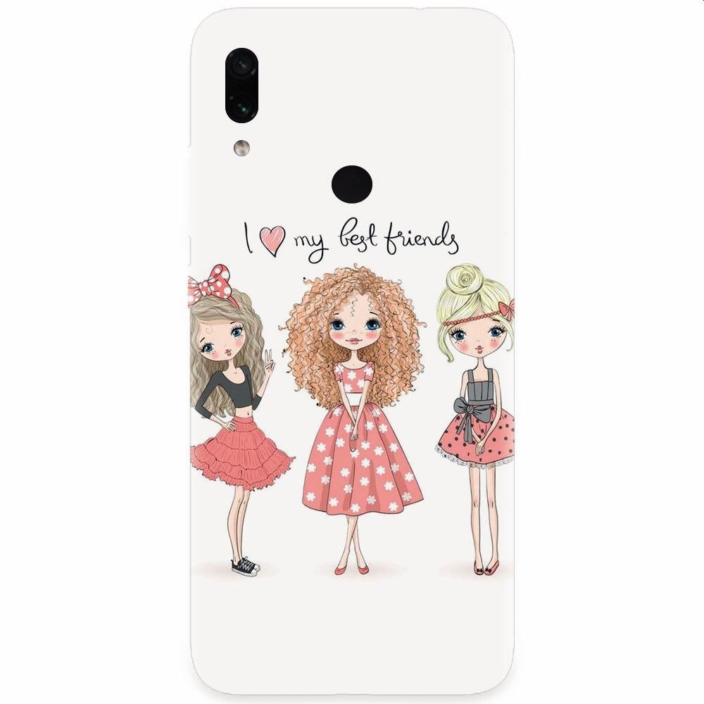 Husa silicon pentru Xiaomi Redmi Note 7, I Love My Best Friends