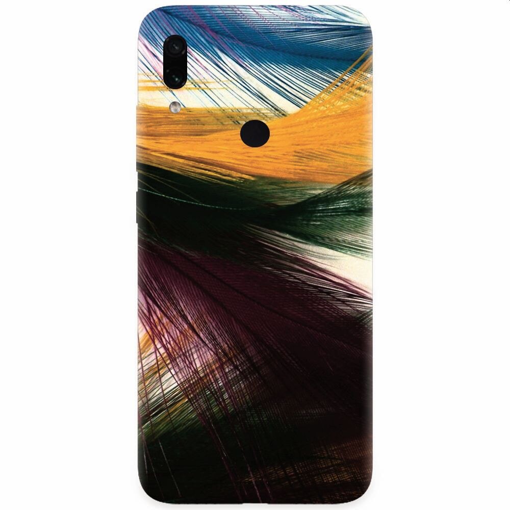 Husa silicon pentru Xiaomi Redmi Note 7, Colorful Peacock Feathers
