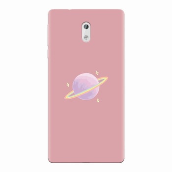 Husa silicon pentru Nokia 3, Saturn On Pink Husa silicon pentru Nokia 3, Saturn On Pink