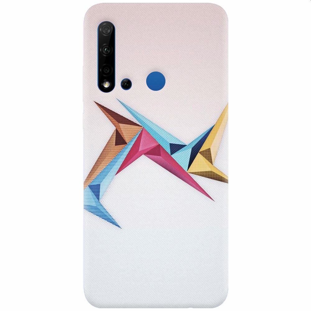Husa silicon pentru Huawei P20 Lite (2019), Abstract Minimalistic Colors Triangles