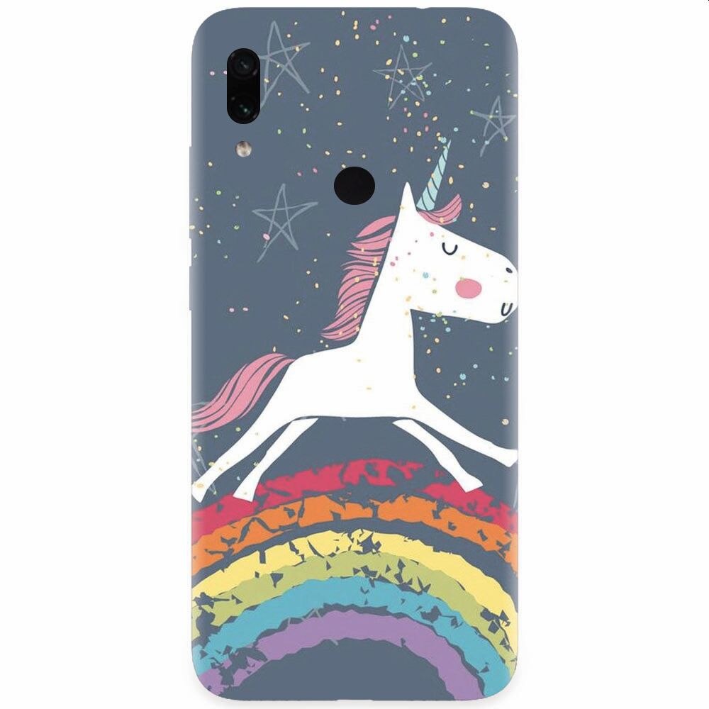 Husa silicon pentru Xiaomi Redmi Note 7, Unicorn Rainbow