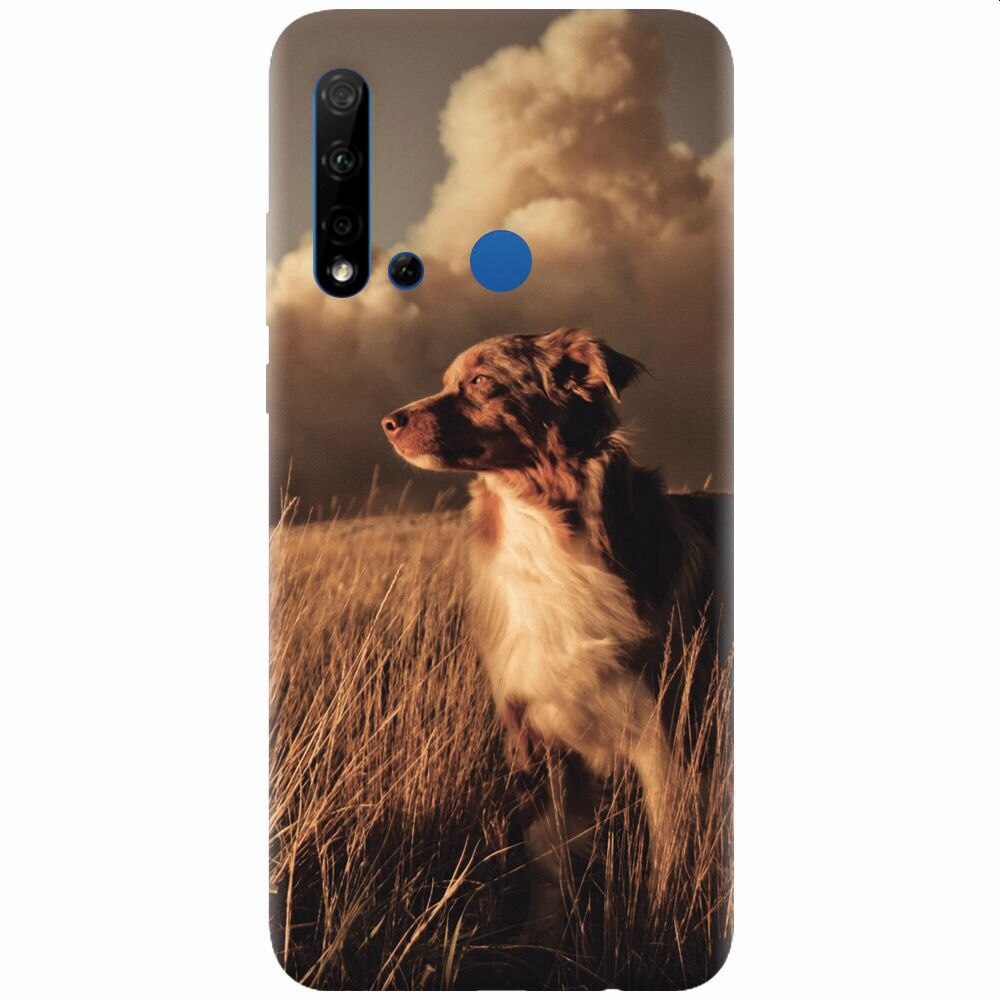 Husa silicon pentru Huawei P20 Lite (2019), Alone Dog Animal In Grass