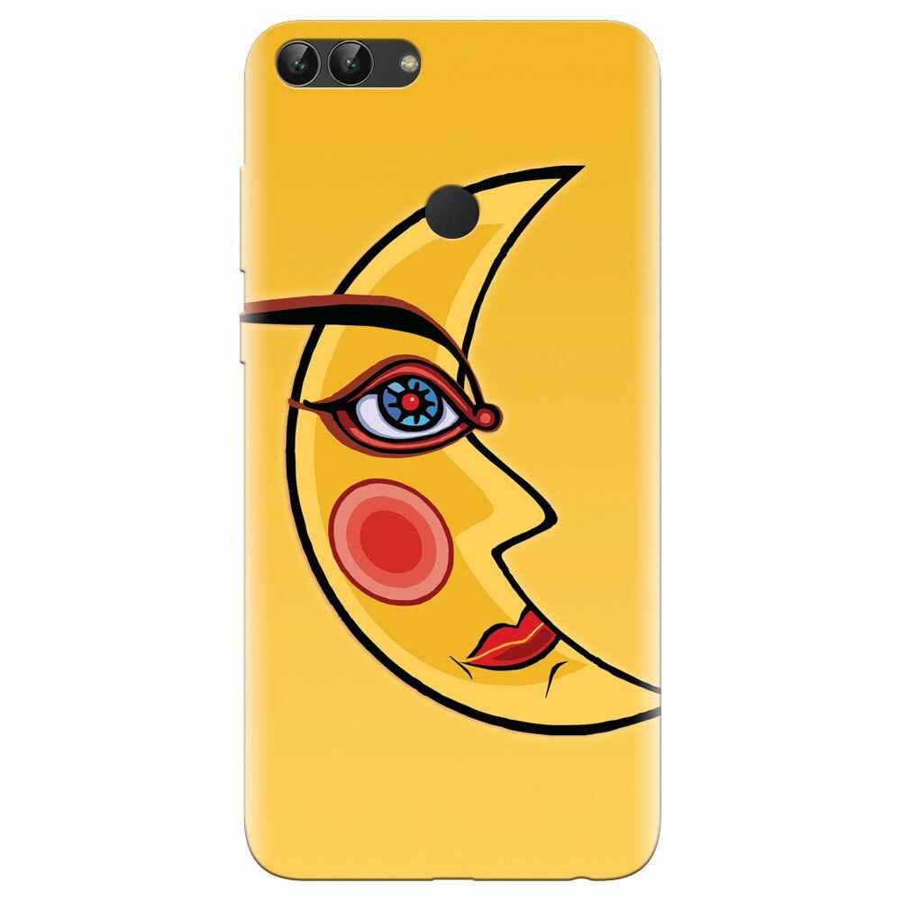 Husa silicon pentru Huawei P Smart, Yellow Moon