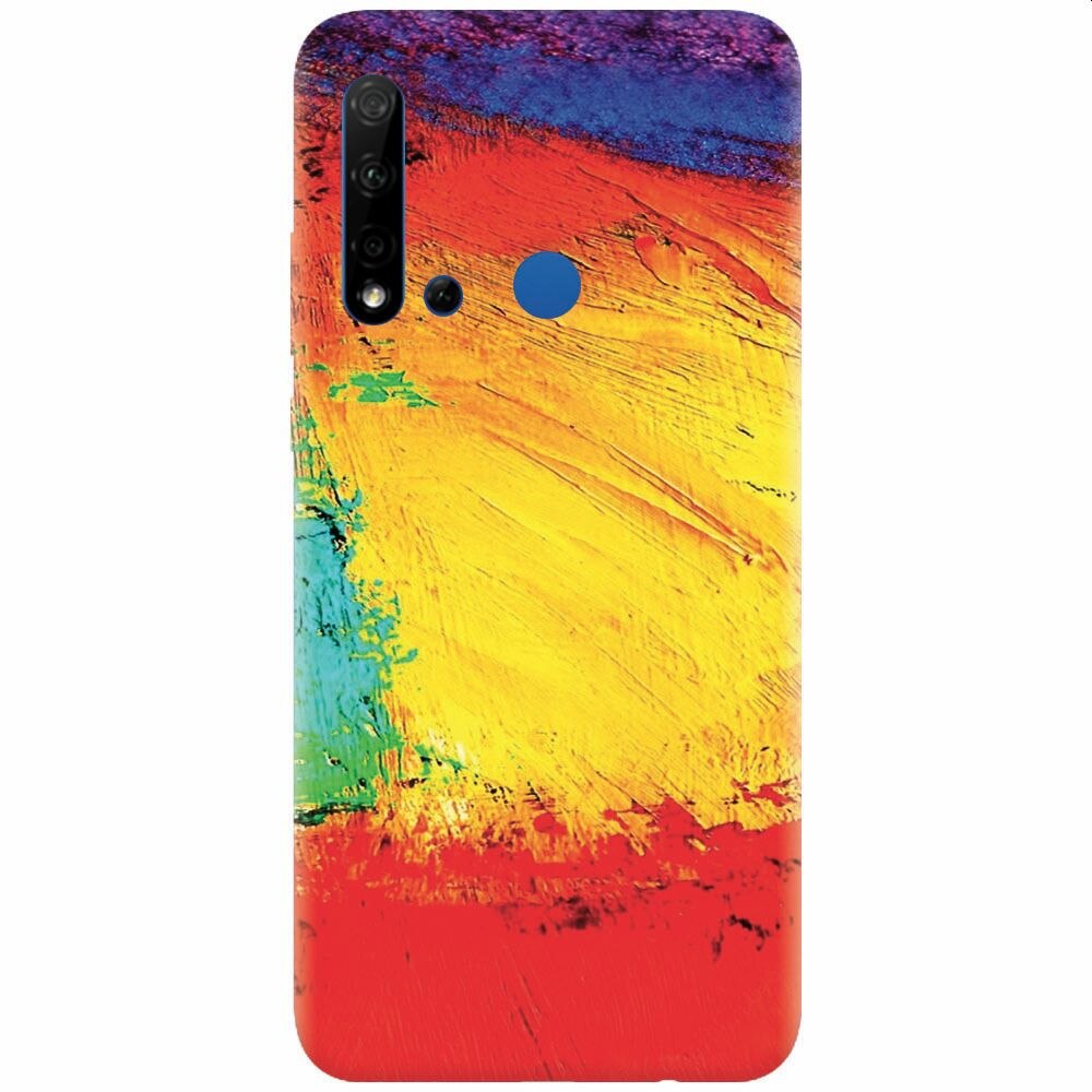 Husa silicon pentru Huawei P20 Lite (2019), Colorful Dry Paint Strokes Texture